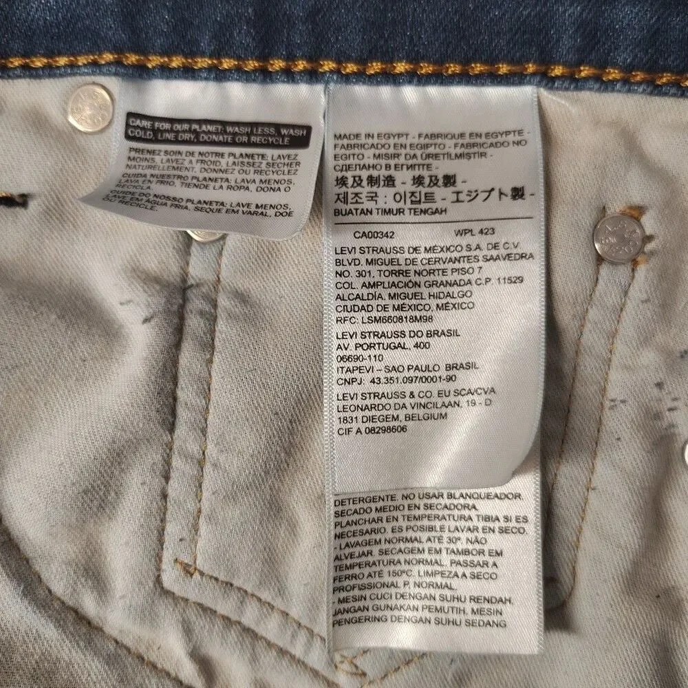 Levis 541 Men 32x30 Jeans Straight Leg Relaxed Fit Stretch Stone Wash Distressed